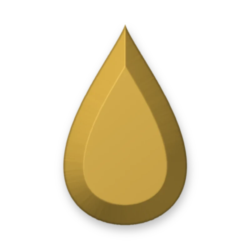 Teardrop Matte Gold 8 x 13 mm adesivo termocolante